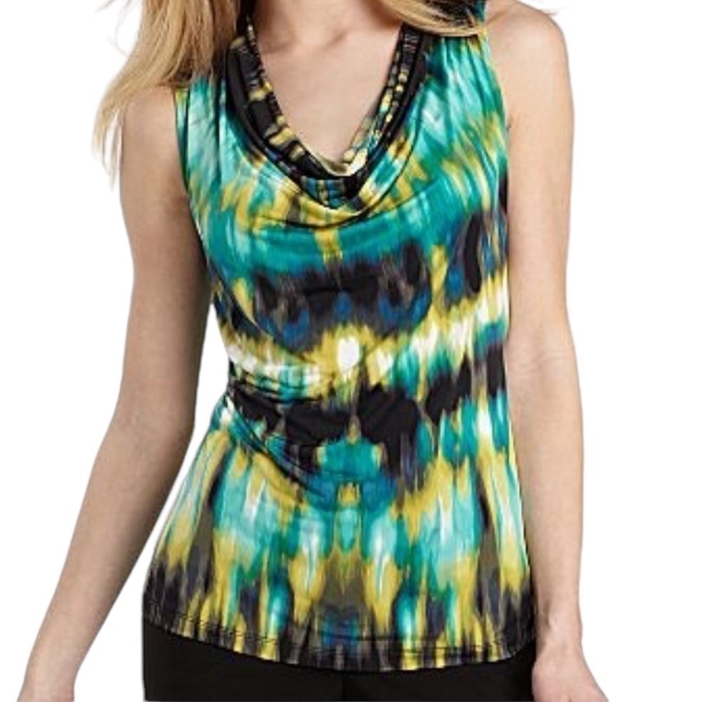 🎉4/20$ WORTHINGTON Women’s Petite Small Cowl Tank Multicolor Wardrobe Capsule